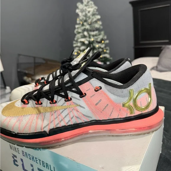 Nike KD 6 Elite Athletic Shoes - Gold, Black, Red - Picture 3 of 7